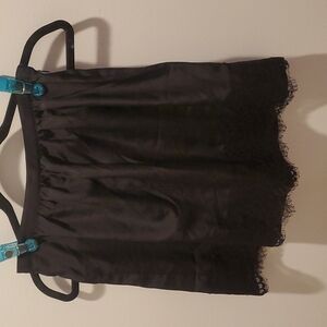 SLIP SKIRT Forever 21 Black Mini with Lace on Bottom Size XS